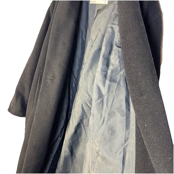 Cinzia Rocca Italy Wool Coat Black Womens Collared Overcoat Size US 8 - Picture 6 of 8